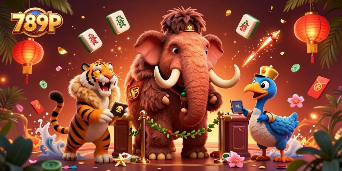 Join the excitement at 789P where the whimsical casino bouncer checks IDs at a lively online venue.