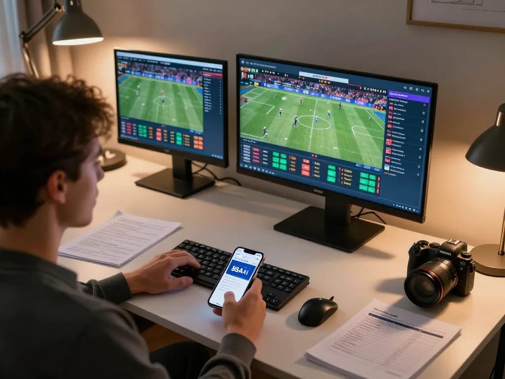 Engaging online sports betting scene using the 88AA app with real-time odds and strategies.