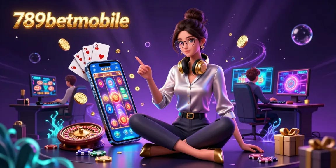 Experience thrilling casino action with 789betmobile's vibrant gaming setup featuring colorful slots and engaging visuals.