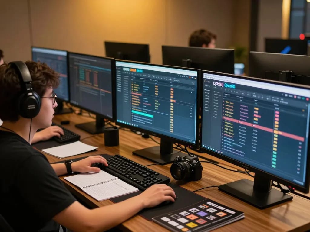 Engaging in Open88 bet actions on a multi-screen gaming setup with strategic insights.