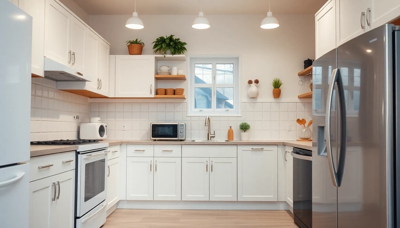 Discover бяла техника options, featuring modern dishwashers and stylish retro ovens in a well-lit kitchen.