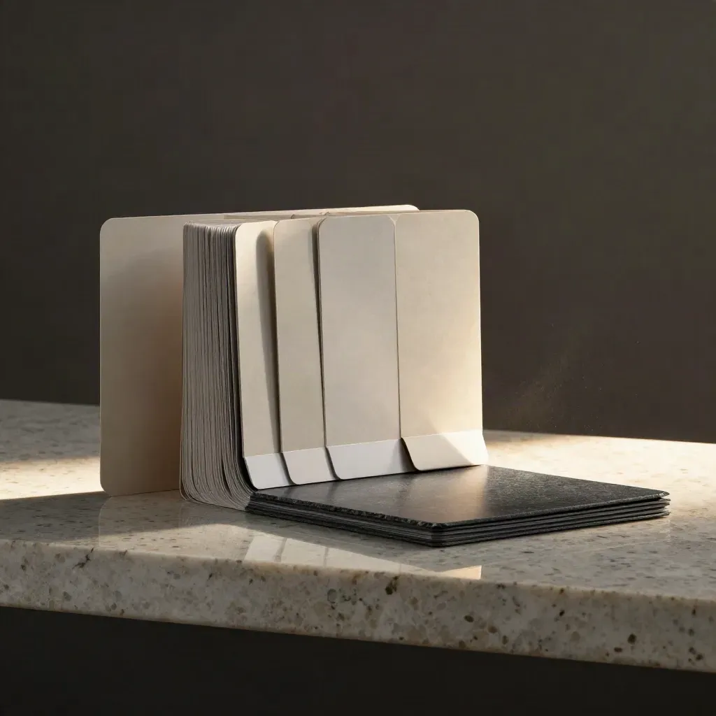 Roadmap sleeves cascading across travertine under dramatic rim light