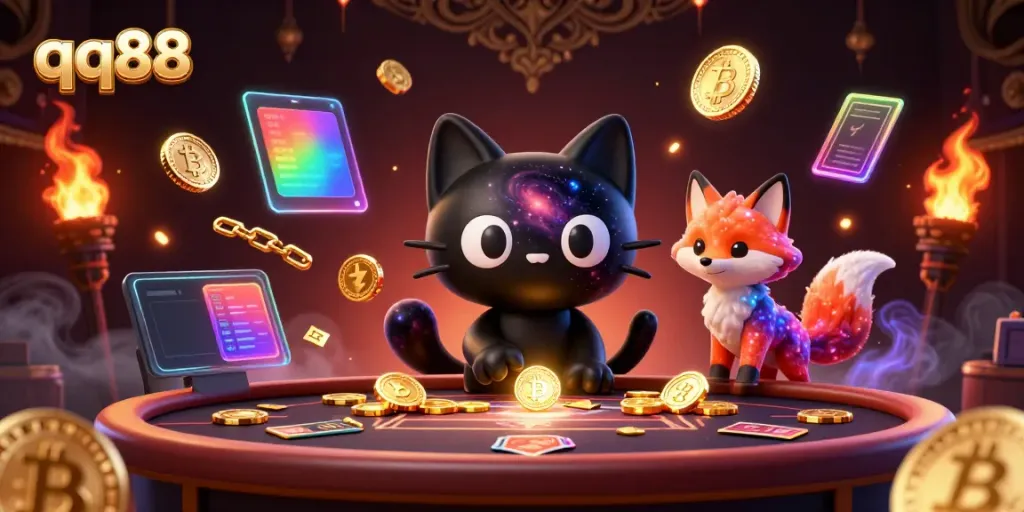 Engage in thrilling gameplay at qq88 with captivating cosmic elements and radiant casino vibes.