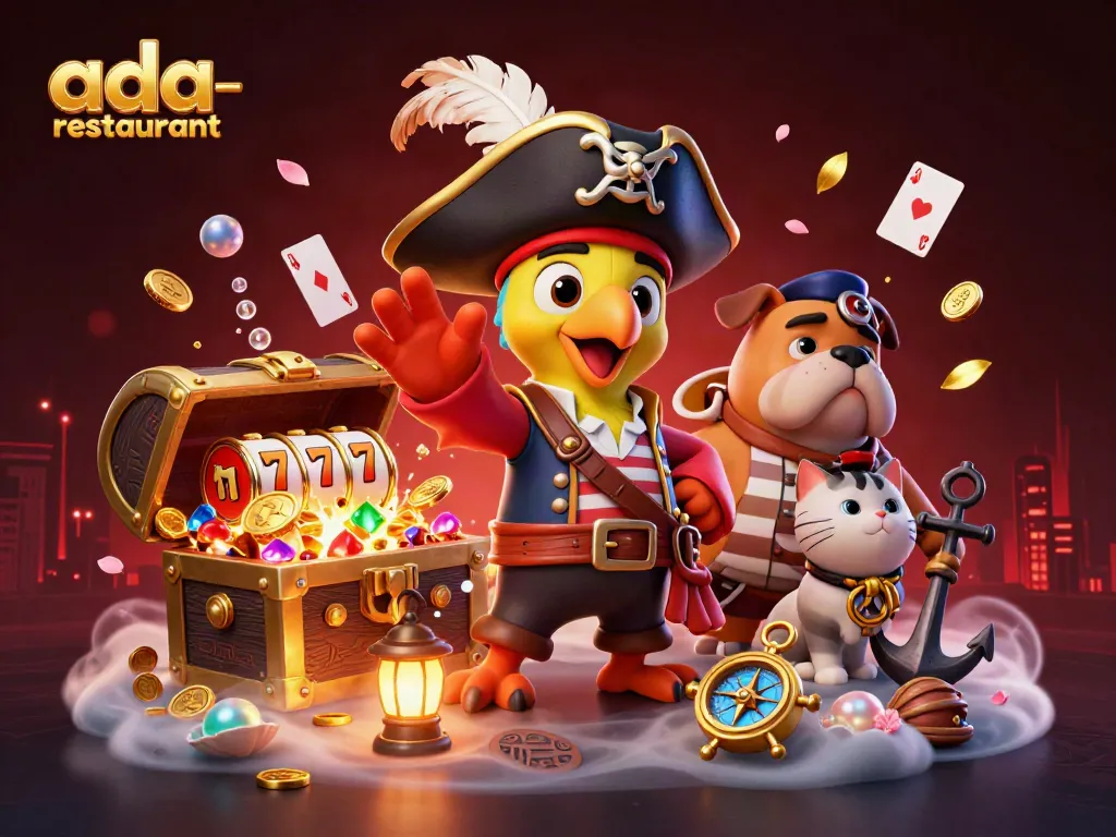 Challenge your luck at ada-restaurant with pirate-themed casino games featuring engaging visuals.