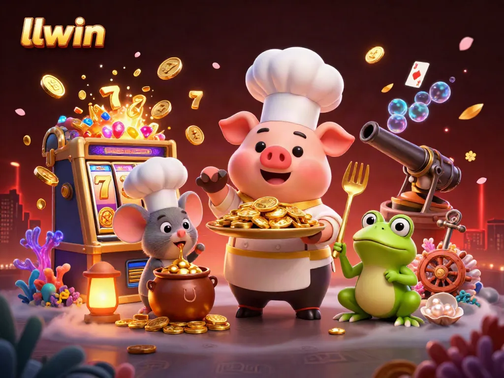 Experience thrilling slots at llwin with gold coins and vibrant casino elements.