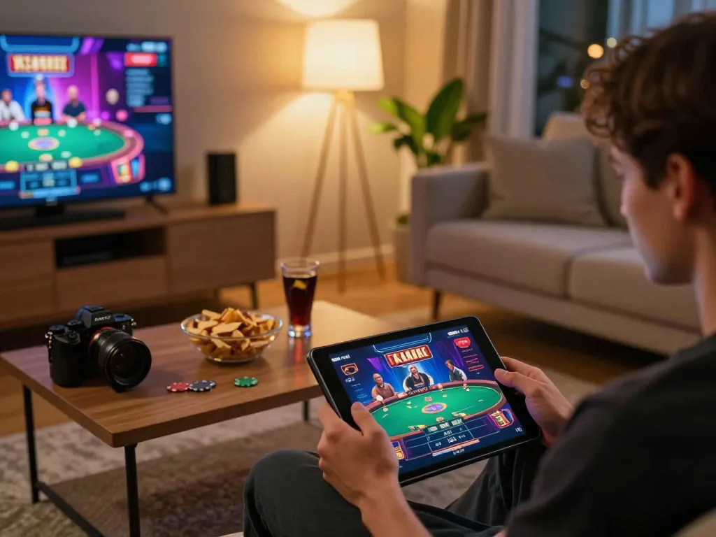 LUCK8 mobile casino gaming experience with vibrant graphics and cozy atmosphere