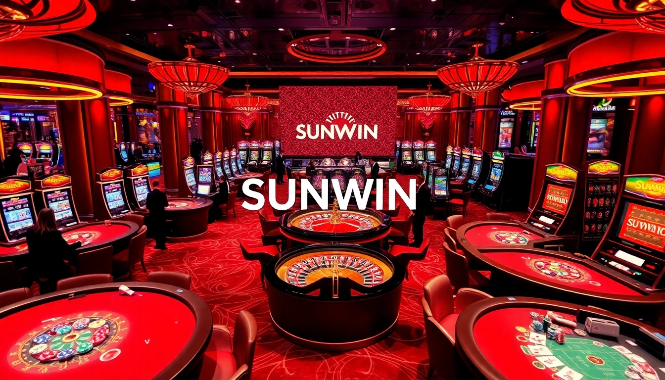 SUNWIN casino table with vibrant poker chips showcasing excitement in gaming.
