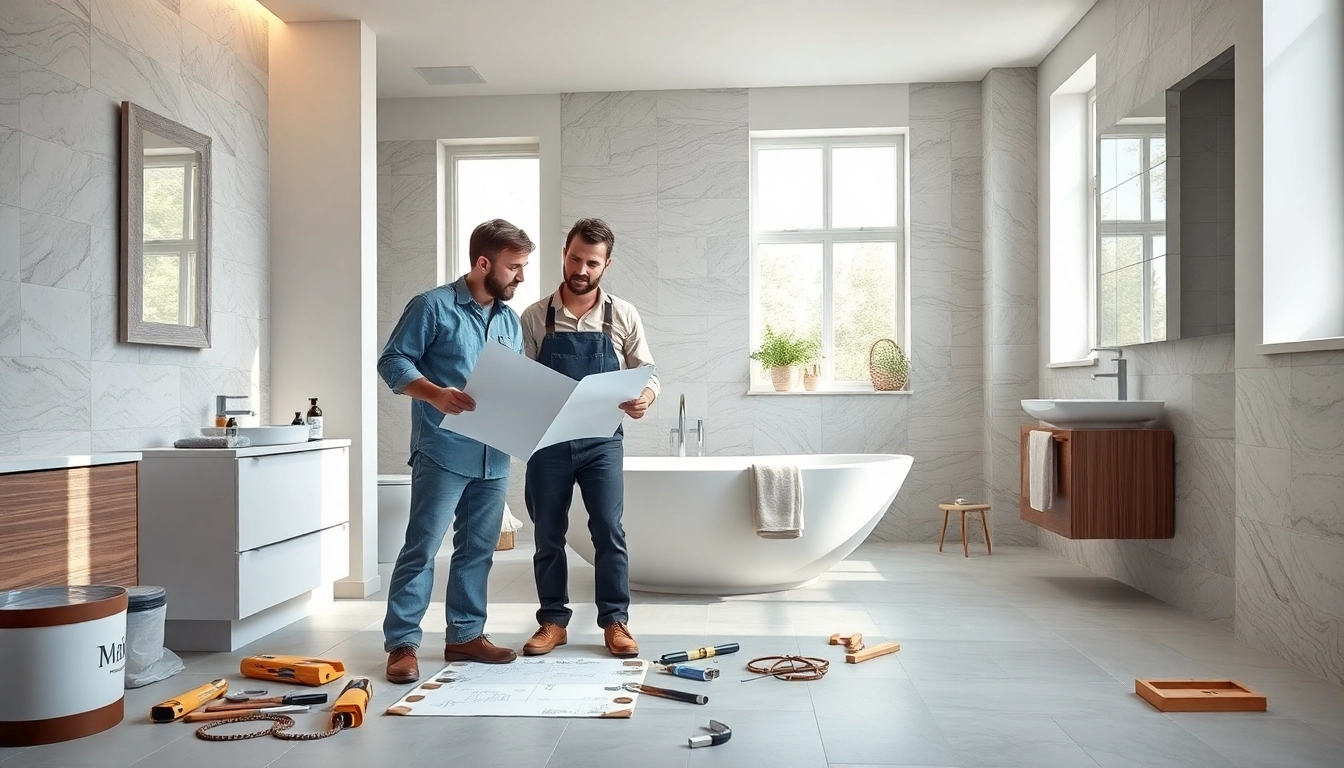 Manchester bathroom fitters collaborating to create a stunning bathroom renovation.