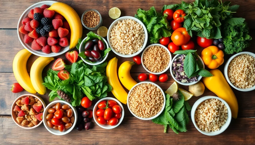 Enjoy a colorful array of healthy food options showcasing fruits and vegetables.