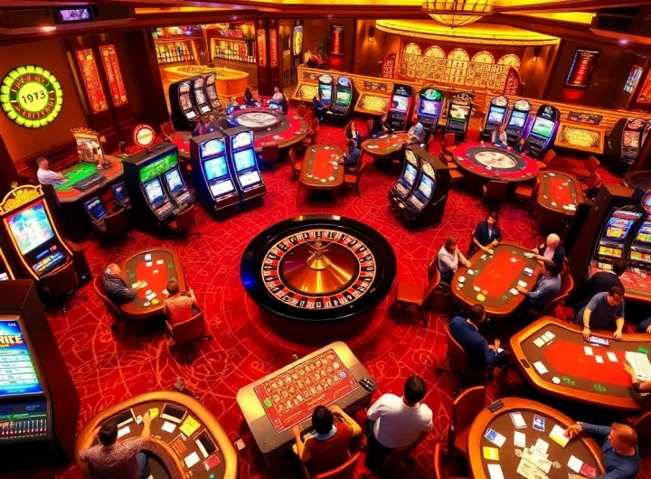 Experience the thrill of gambling at https://78win.productions/ with vibrant casino tables, bright slot machines, and engaged players.