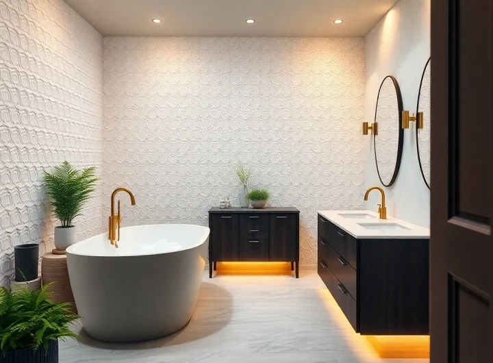 Beautifully renovated serene bathroom featuring luxurious fixtures by a Bathroom Remodeling Contractor.