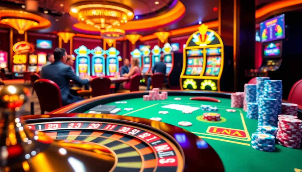 Amok Casino's thrilling poker game, complete with vibrant cards and chips.