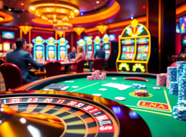 Amok Casino's thrilling poker game, complete with vibrant cards and chips.
