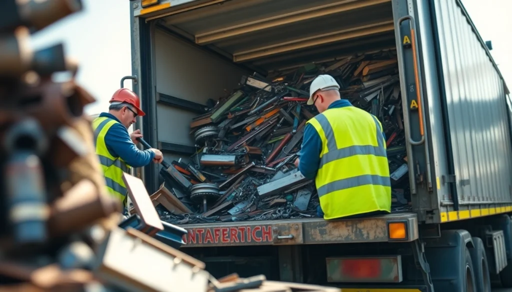 Professional Schrotthändler Wuppertal team efficiently collecting and recycling scrap metal.