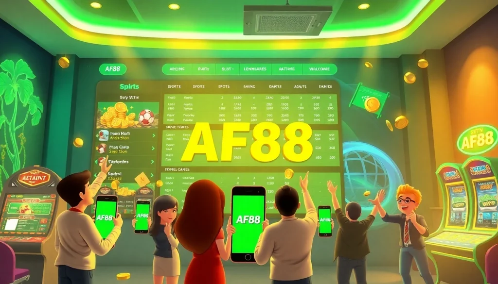 Engaging online betting scene showcasing AF88 gaming options, vibrant and inviting atmosphere.