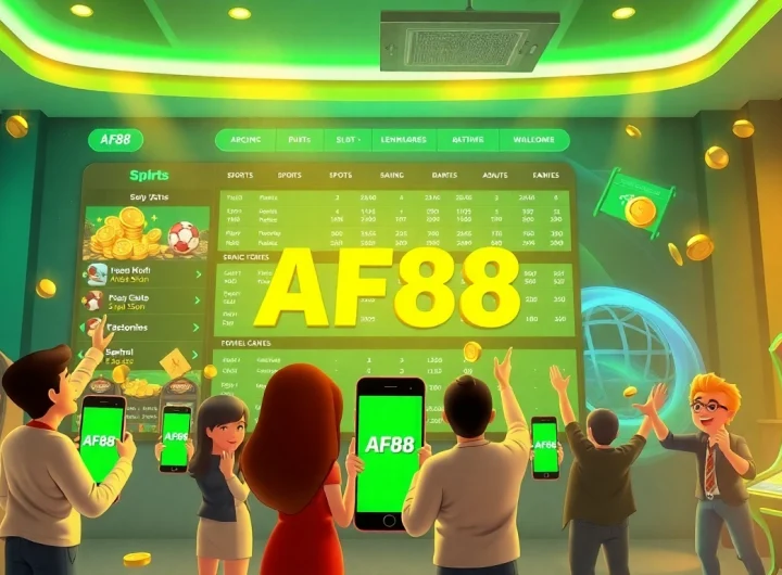 Engaging online betting scene showcasing AF88 gaming options, vibrant and inviting atmosphere.