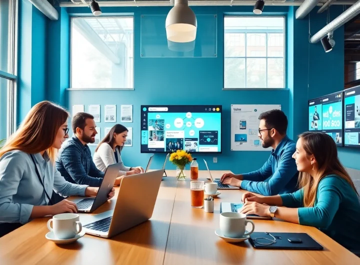 Hela Ads team collaborating in a modern workspace for effective advertising solutions.