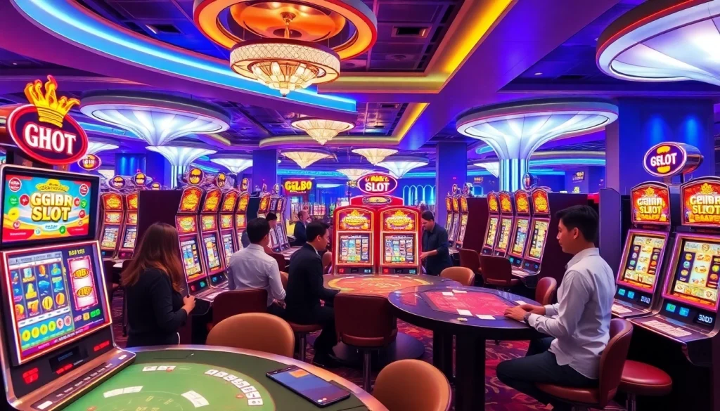 Experience the excitement of GG88 SLOT with vibrant machines and lively gaming environment.