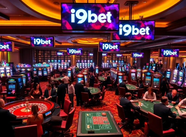 Experience thrilling gaming action at i9bet with players enjoying roulette and poker tables.