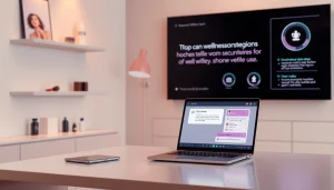 AI-powered chat interface for sex ai wellness applications in an intimate, modern workspace.