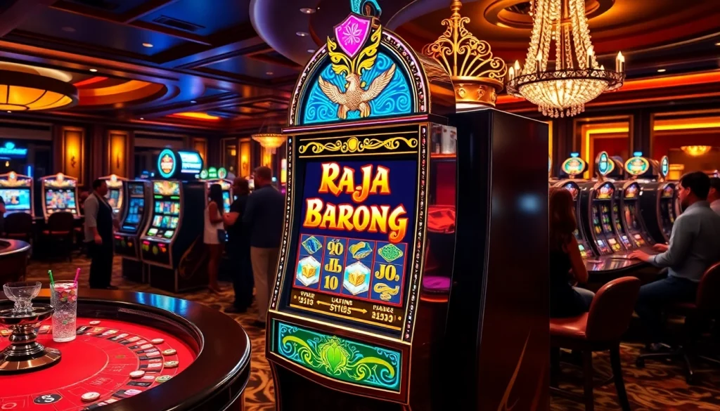 Experience the thrill of Raja Barong Slot with vibrant slot machines and exciting casino ambiance.
