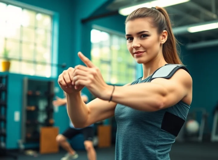 The best double shoulder support brace showcased in an athletic setting during a workout.