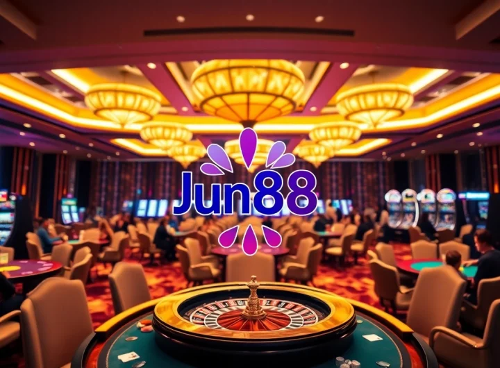 Experience the thrill of gambling at Jun88, featuring diverse games and a luxurious casino ambiance.