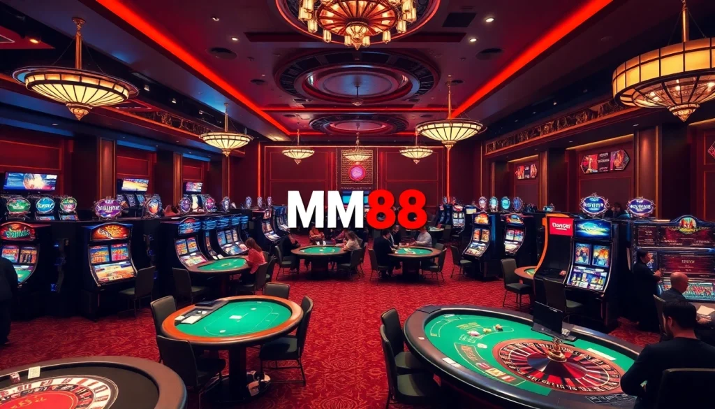 Experience the thrill of gaming at MM88's luxurious casino floor.