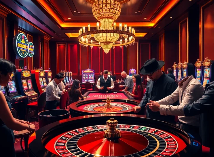 Players excitedly engage at a casino table while concerns about "uk88 bị sập" linger.