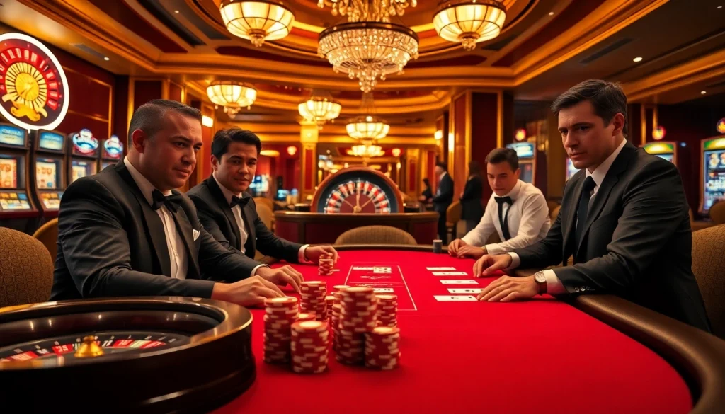 Gamblers engaged in a poker game at Nhà cái 32Win, showcasing excitement and skill at the casino table.