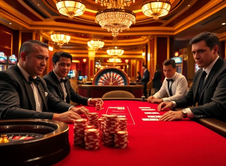 Gamblers engaged in a poker game at Nhà cái 32Win, showcasing excitement and skill at the casino table.