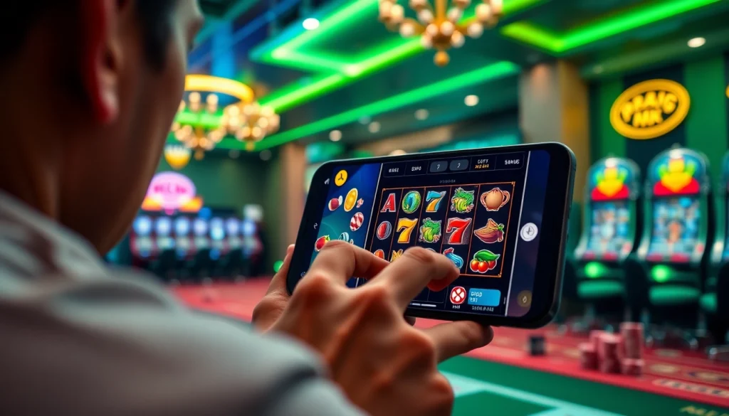 Experience engaging online gaming at https://mm88.agency/ featuring vibrant casino games in a modern setting.