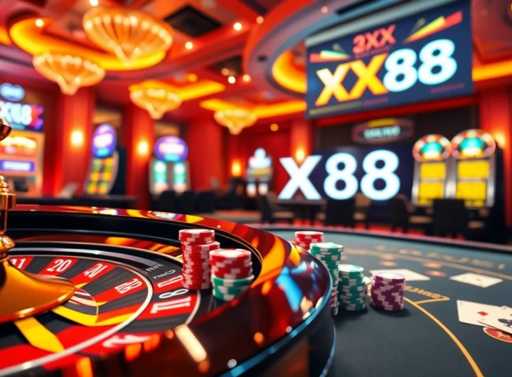 Experience high-stakes gambling excitement at https://xx88.today/ with vibrant casino visuals showcasing roulette and poker.