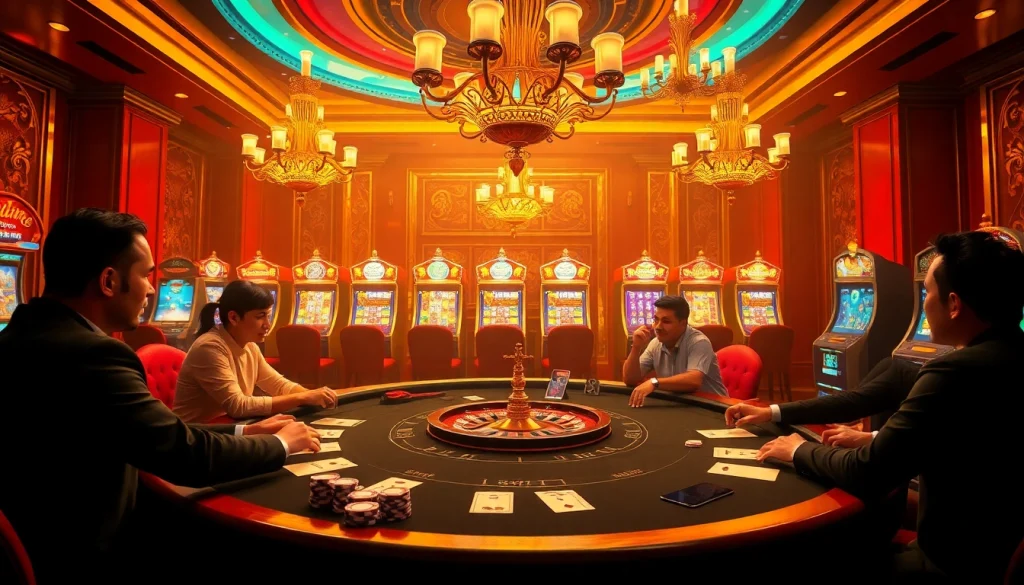 Experience the thrill of betting at nhà cái 789win with a glamorous casino poker table scene.
