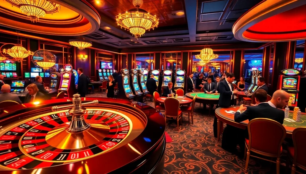 Experience the thrill of winning at https://rikvip.college/ with an exciting casino atmosphere featuring poker tables and roulette wheels.