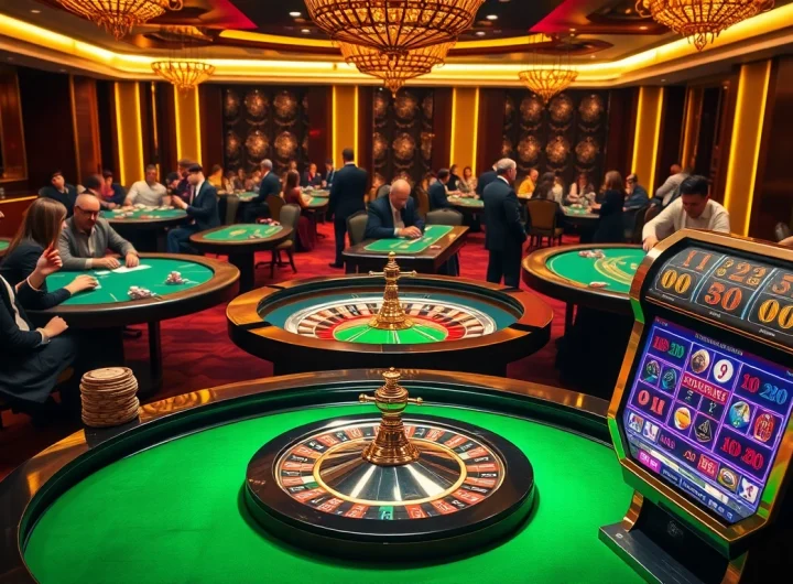 Experience thrilling gameplay at https://rr88csn.com/ amidst luxurious casino visuals featuring poker tables and roulette.