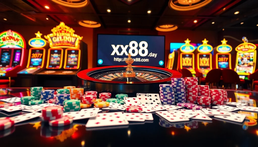Experience thrilling gameplay at https://xx88.day/ with vibrant casino elements and a luxurious environment.