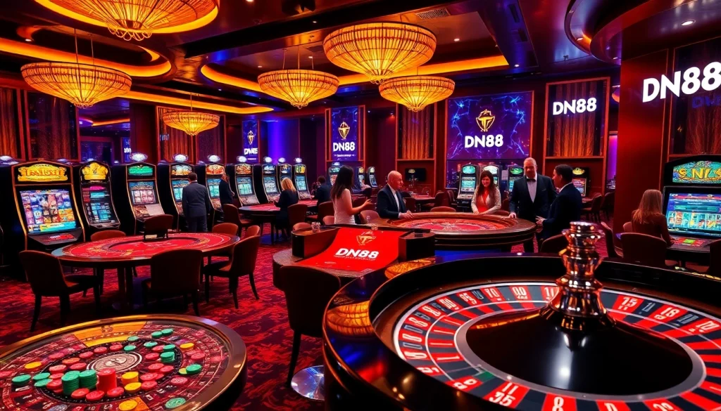 Experience luxury and thrill at DN88 trang chủ casino with engaging tables and vibrant slot games.