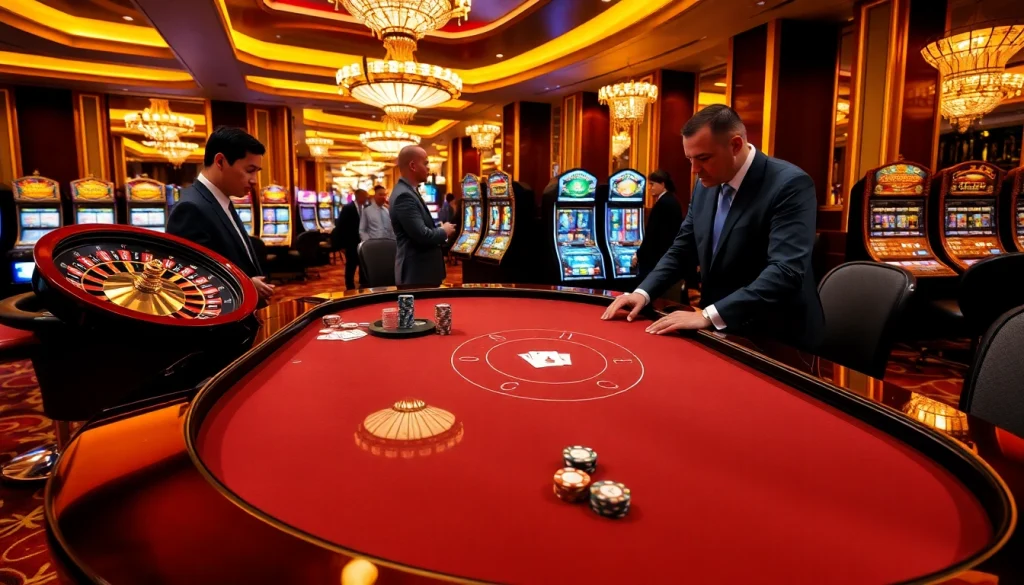 Experience the thrill of winning at http://789clubar.com/ with a vibrant casino scene featuring blackjack and roulette.