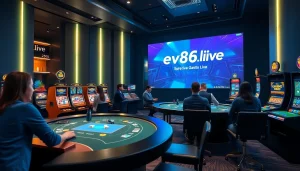 Experience the excitement of online gambling with ev88win.live showcasing a modern digital casino.
