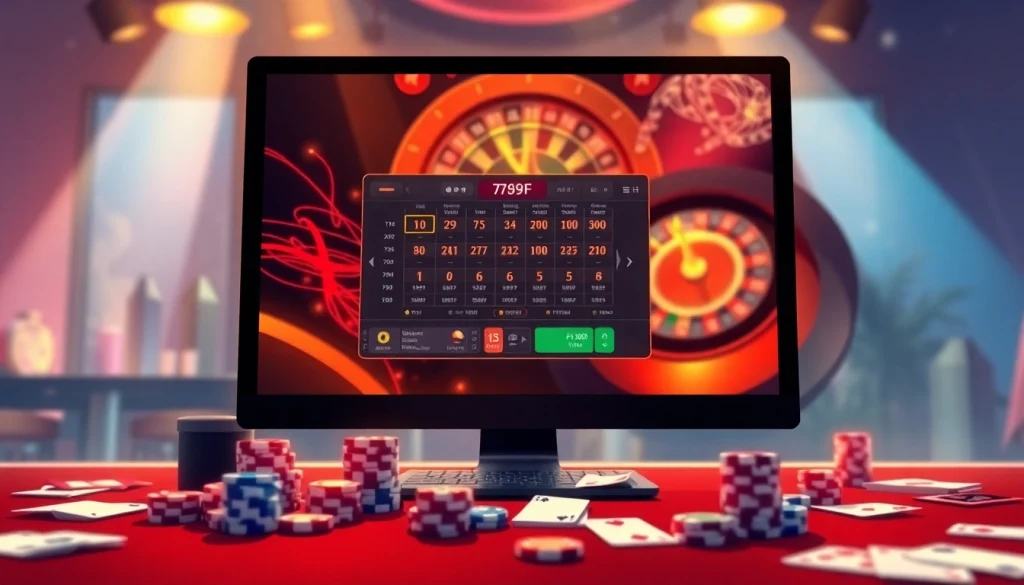 Experience the thrill of online gaming as you log in to đăng nhập 789F, surrounded by dynamic casino visuals.