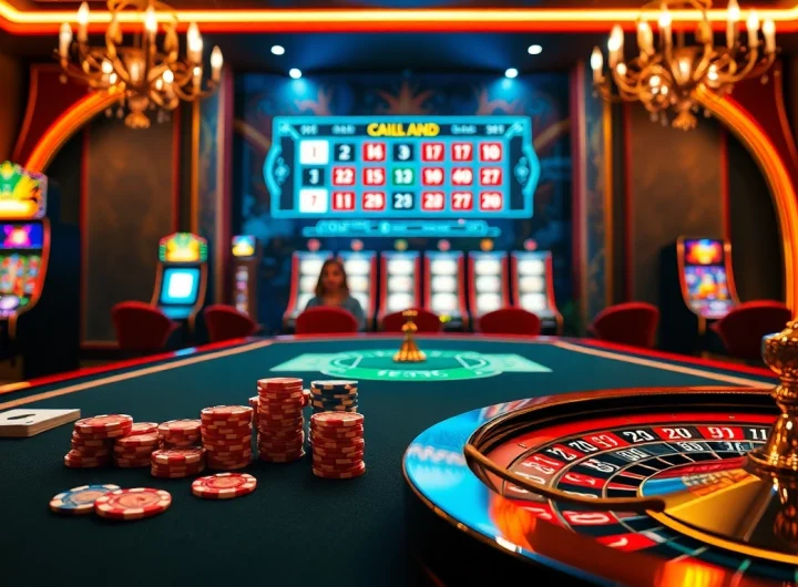 Engaged gamblers enjoying a game at Go8.com, featuring vibrant poker chips and a roulette wheel.