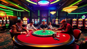 Engaging players at the poker table in a vibrant setting from https://s80web.com/ showcasing strategic gambling.
