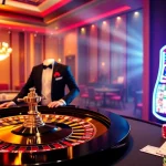 Experience the thrill of gaming at Haywin with vibrant roulette tables and colorful poker chips.