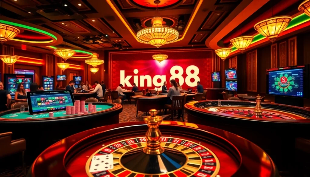 Experience the excitement of king88 online casino with vibrant gaming tables and thrilling action.