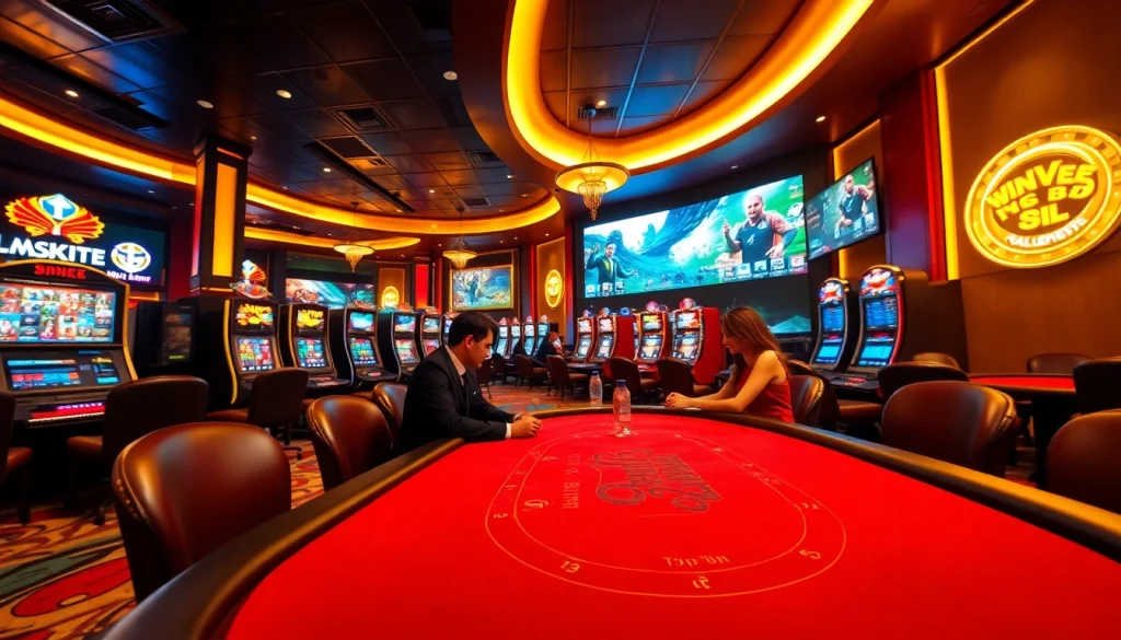 Experience the thrills of online gaming at winvn88.live in a vibrant casino setting.