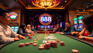 Players enjoying the 88i game excitement at a vibrant casino table.