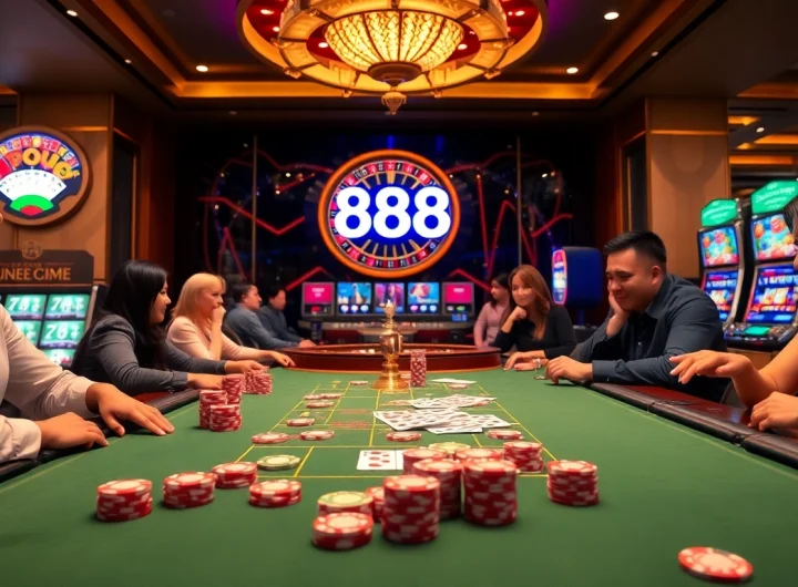 Players enjoying the 88i game excitement at a vibrant casino table.