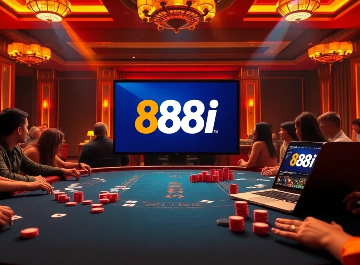 Engage with 88i as players enjoy thrilling card games at a vibrant casino table.