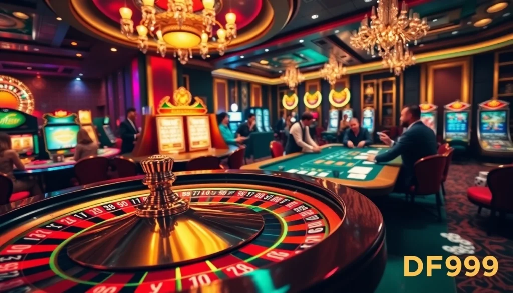 Experience the excitement of DF999 casino gaming with vibrant tables, thrilling actions, and luxurious ambiance.